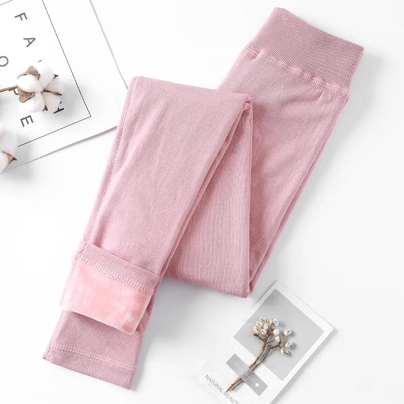 Warm Pants Ladies Long Trousers Cotton Trousers In Autumn and Winter Plus Velvet Thickened Slim Line Pants Student High-waisted Legging Trousers