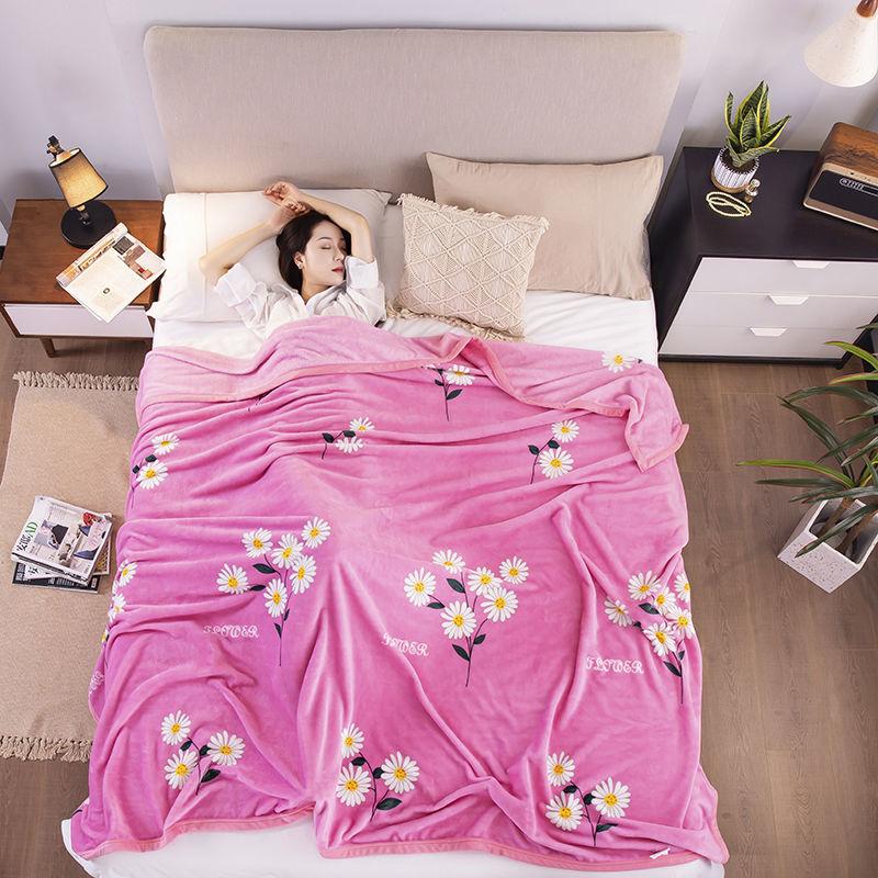 Winter Double-sided Plus Velvet Coral Velvet Warm and Breathable Bed Sheet Single Piece Thick Non-slip Winter Warm Bed Sheet Office Nap Blanket