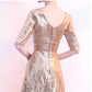 Golden Little Evening Dress Skirt Female Banquet Dinner Party Noble High-end Party Temperament Dress