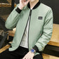 Baseball Collar Jacket Men's Loose Casual Top Thin Gown Simple Short Men's Stand Collar Long Sleeve Zipper Jacket