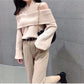 Off Shoulder Sexy One-neck Blouse Loose Knit Bottoming Shirt Fashion Outer Wear Spring and Autumn Jacket
