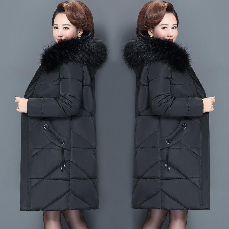 Middle Aged and Elderly Winter Cotton Padded Clothes Medium Length Mother's Down Cotton Padded Jacket