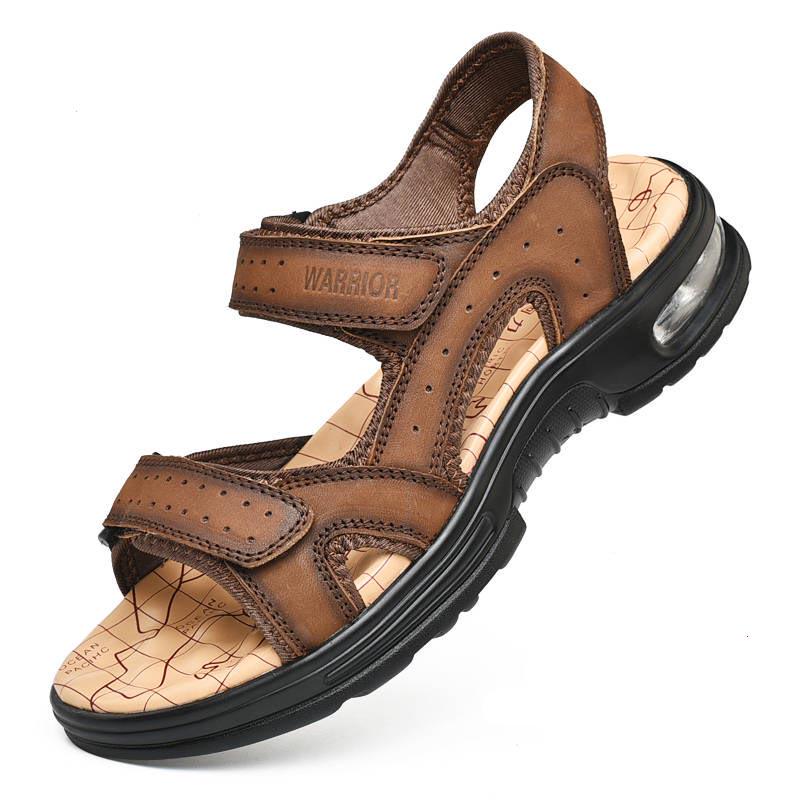 Sandals Men's Summer Leather Soft Bottom Sports Casual Shoes Outdoor Men's Air Cushion Beach Shoes