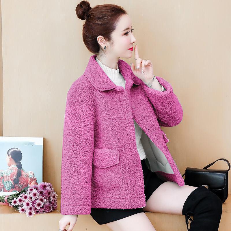 Plush Thick Lamb Wool Jacket Women Autumn and Winter Imitation Fur One Loose Warm Jacket Ladies Casual Warm Jacket Soft and Comfortable