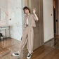 Workwear Professional Suit Women Summer Plus Size Casual Two-piece Short-sleeved Top Loose Overalls Casual Women's Suit Cool Girl
