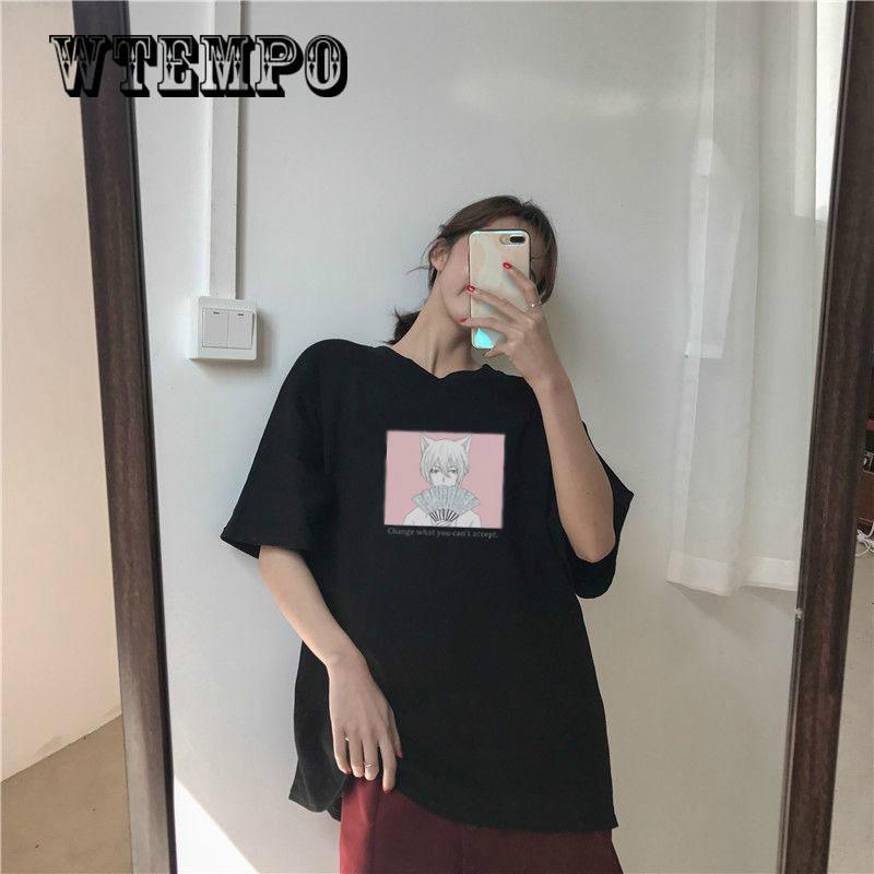 WTEMPO Harajuku  Tshirt Sexy  Print Short Sleeve Tops Tees Summer Fashion Casual  Lady T-Shirt