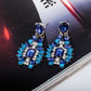 Europe and America Noble Luxury Earrings Crystal Zircon Earrings Earrings Lake Sapphire Earrings