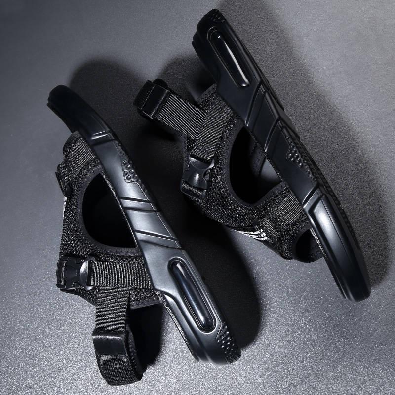 Men's Leather Sandals Comfortable Cool Air Cushion Non-slip Men's Sandal Leisure Beach Slippers Shoe