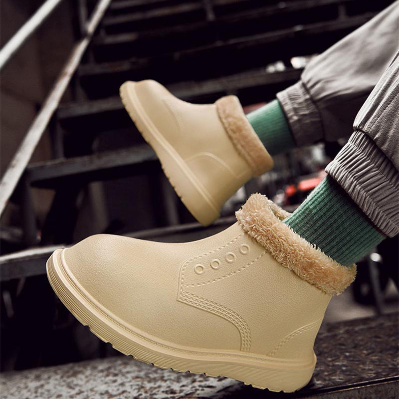 Plus Velvet Warm Shoes Anti-skid Warm Waterproof Rain Boots EVA Car Wash Kitchen Plus Velvet Cotton Shoes Student Boots