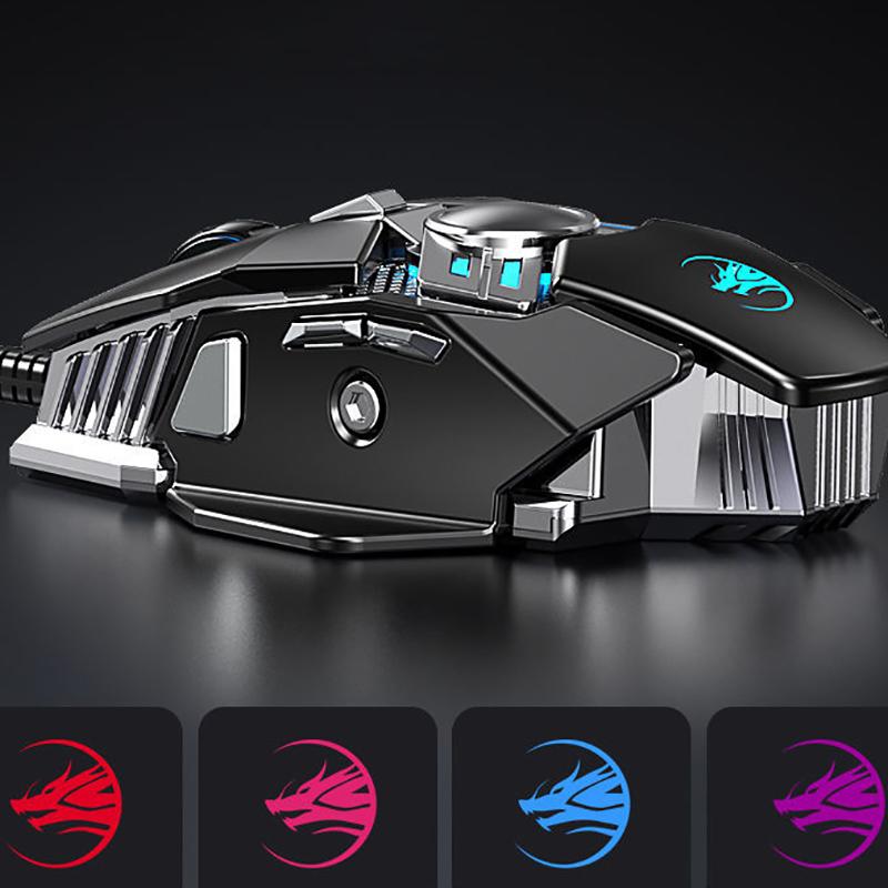 Programming Mouse Wired Mechanical Gaming Game Eternal Robbery Computer Office Eating Chicken Cf Pressure Gun Gaming Luminous Mouse