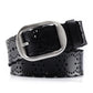 Women's Hollow Pin Buckle Leather Belt Casual Pants Belt Student Fashion Cowhide Belt Women's White Belt Black Waist Belts