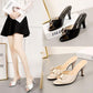 High-heeled Slippers Summer Wear Korean Style Bow Thong Stiletto Medium-heeled Women's Shoes