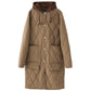 Women's Cotton-padded Jacket Winter Loose Large Size Casual Mid-length Hooded Quilted Warm Cotton-padded Jacket