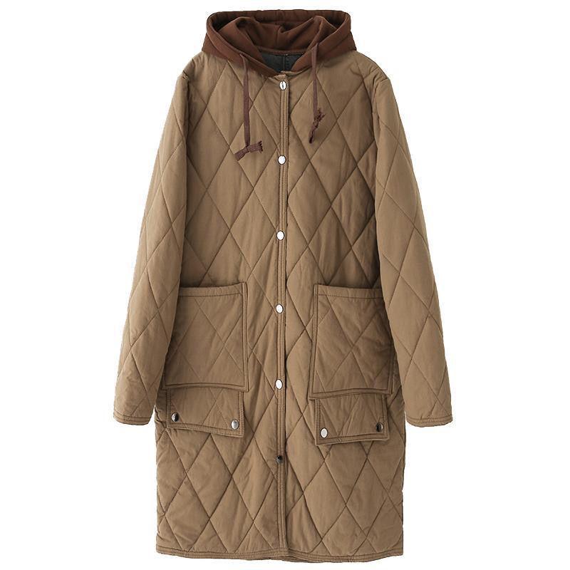 Women's Cotton-padded Jacket Winter Loose Large Size Casual Mid-length Hooded Quilted Warm Cotton-padded Jacket