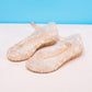 Crystal Sandals Wedge Women's Shoes High-heeled Shoes Women's Square Dance Shoes Baotou Hole Shoes