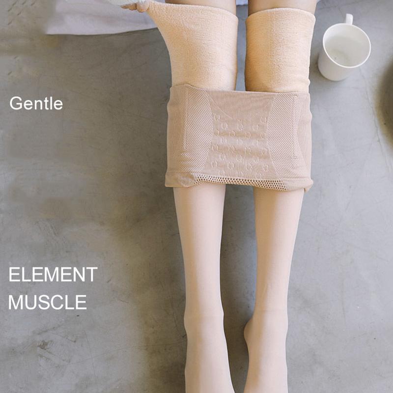 High Waist Abdomen Plus Velvet Thickened Leggings for Women To Wear Autumn and Winter Light Legs Artifact Stewardess Gray All-in-one Skin Warm Pants