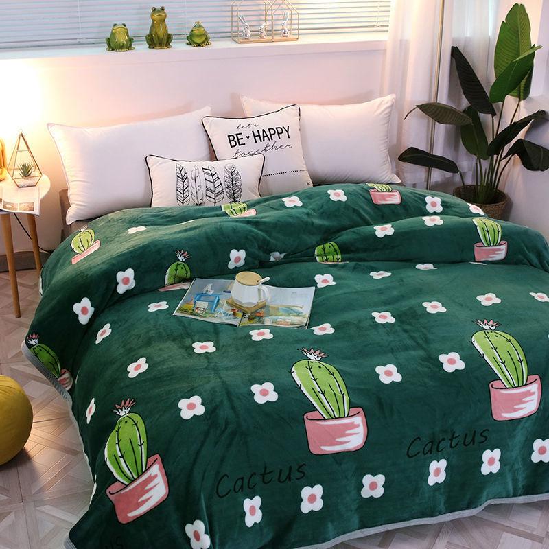 Winter Thick Coral Fleece Blanket Sheet Single Nap Blanket Plus Velvet Mattress Flannel Blanket Double-sided Plus Velvet Warm and Breathable Sheet