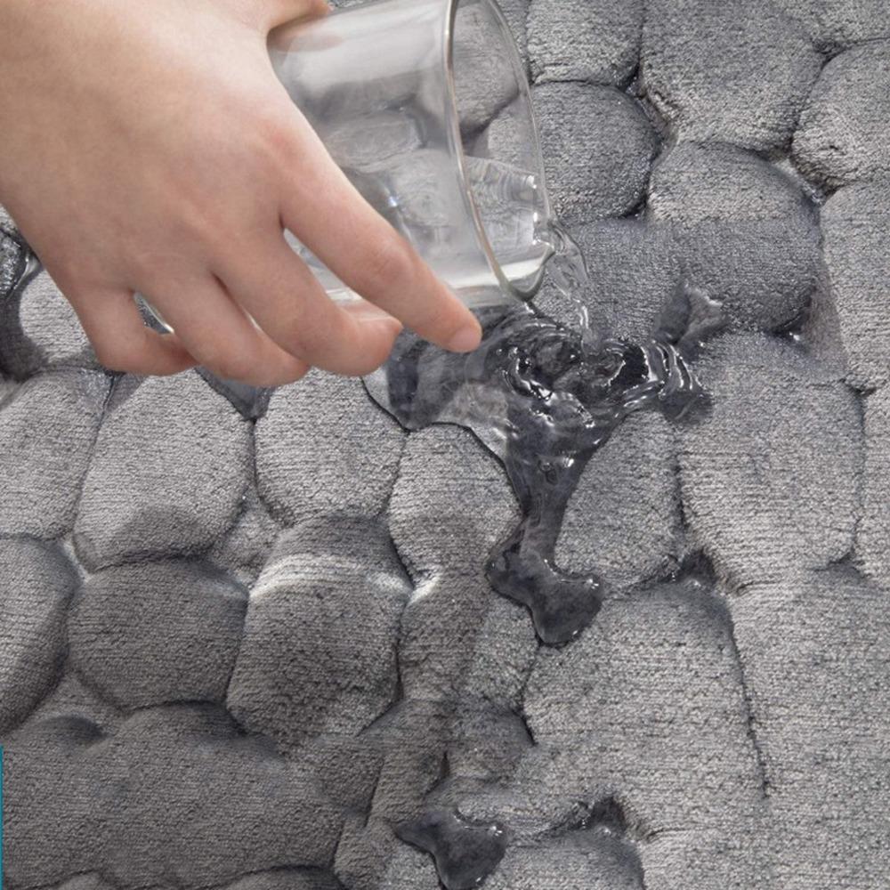 Cobblestone Embossed Bathroom Bath Mat Non-slip Carpets In Wash Basin Rug Shower Room Doormat Memory Foam Pad