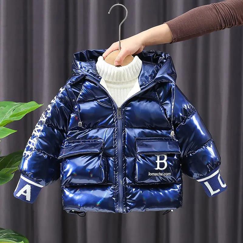 Boy's Cotton-padded Jacket Winter Children's Down Jacket Children's Baby Plus Velvet, Thickened Western Style Leather Padded Jackets