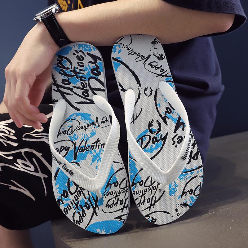 Summer Men Slippers Outdoor Non-slip Flat Sole Male Flip-flop Light Weight Basic Sandals Frbaic Lace Soft Men Shoes