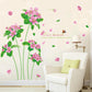 Red flower green leaves living room bedroom decoration pvc removable romantic love pink wallpaper