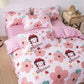 Cheap Four-Piece Bedding Set Quilt Cover Sheet Pillowcases Suit Polyester Anti-Static Delicate Children's Student Princess Style
