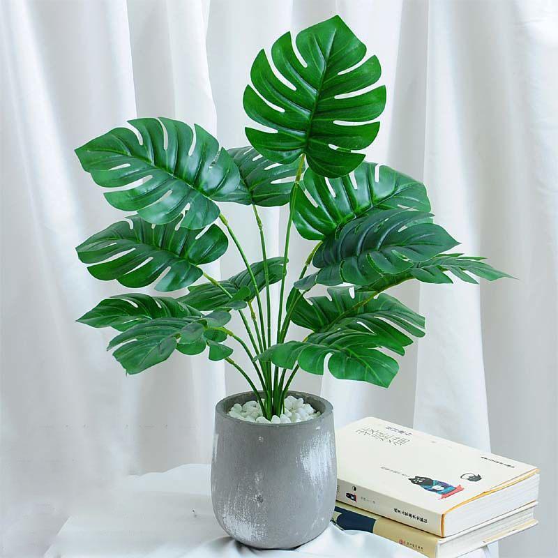 Nordic Wind Simulation Plant Bonsai Simulation Flower Green Plant Decoration Turtle Back Leaf Indoor Potted Desktop Artificial Flower Decoration