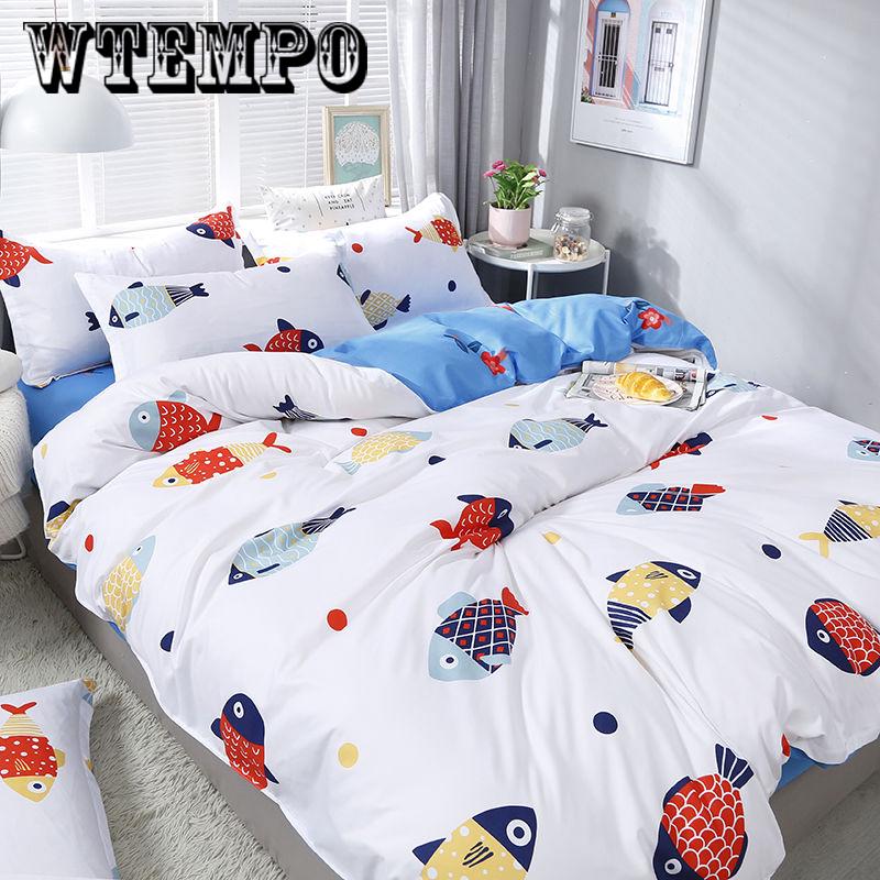 Korean Princess Style Small Fresh Bed Skirt Thick King Size Bedding Set 4PCS Duvet Cover Set