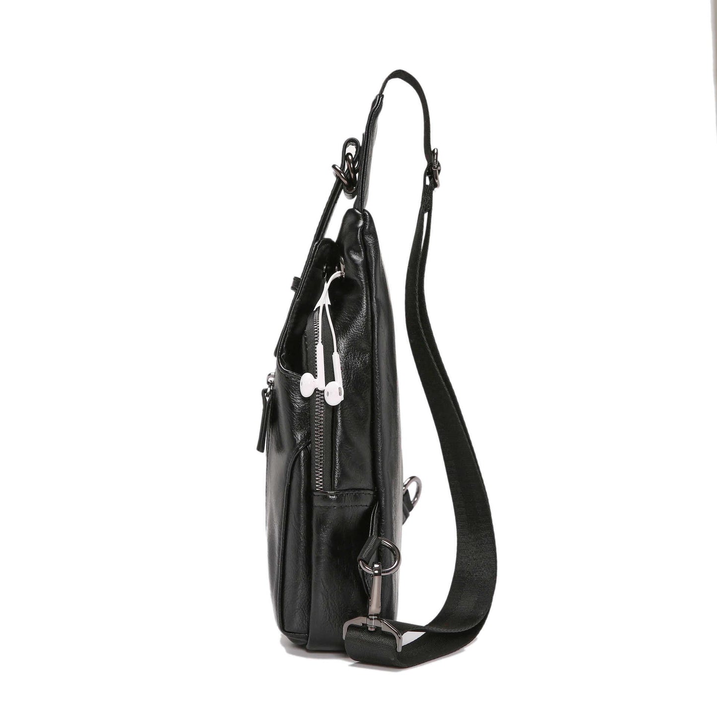 Fashion Chest Bag Men Black Waterproof Multi-pocket Crossbody Outdoor Sports Fitness Shoulder Bag