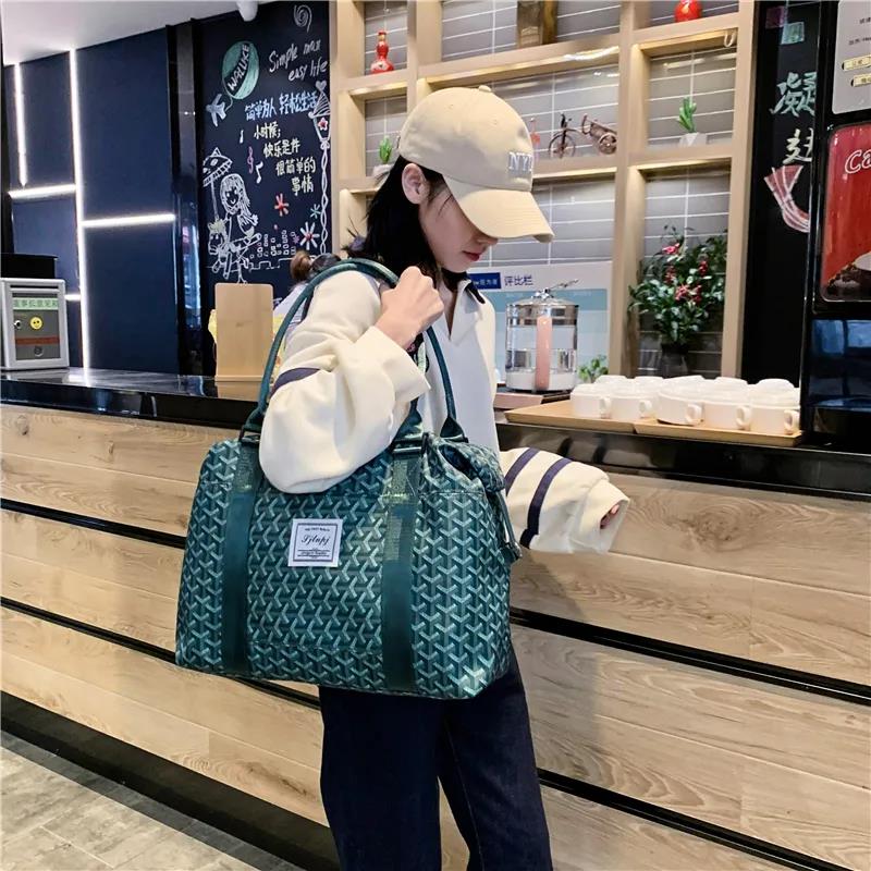 Large Capacity Travelling Bag Portable Luggage for Business Trip Korean Dog Tooth Bag Ladies Leisure Single Shoulder Bag Waterproof Storage Bag