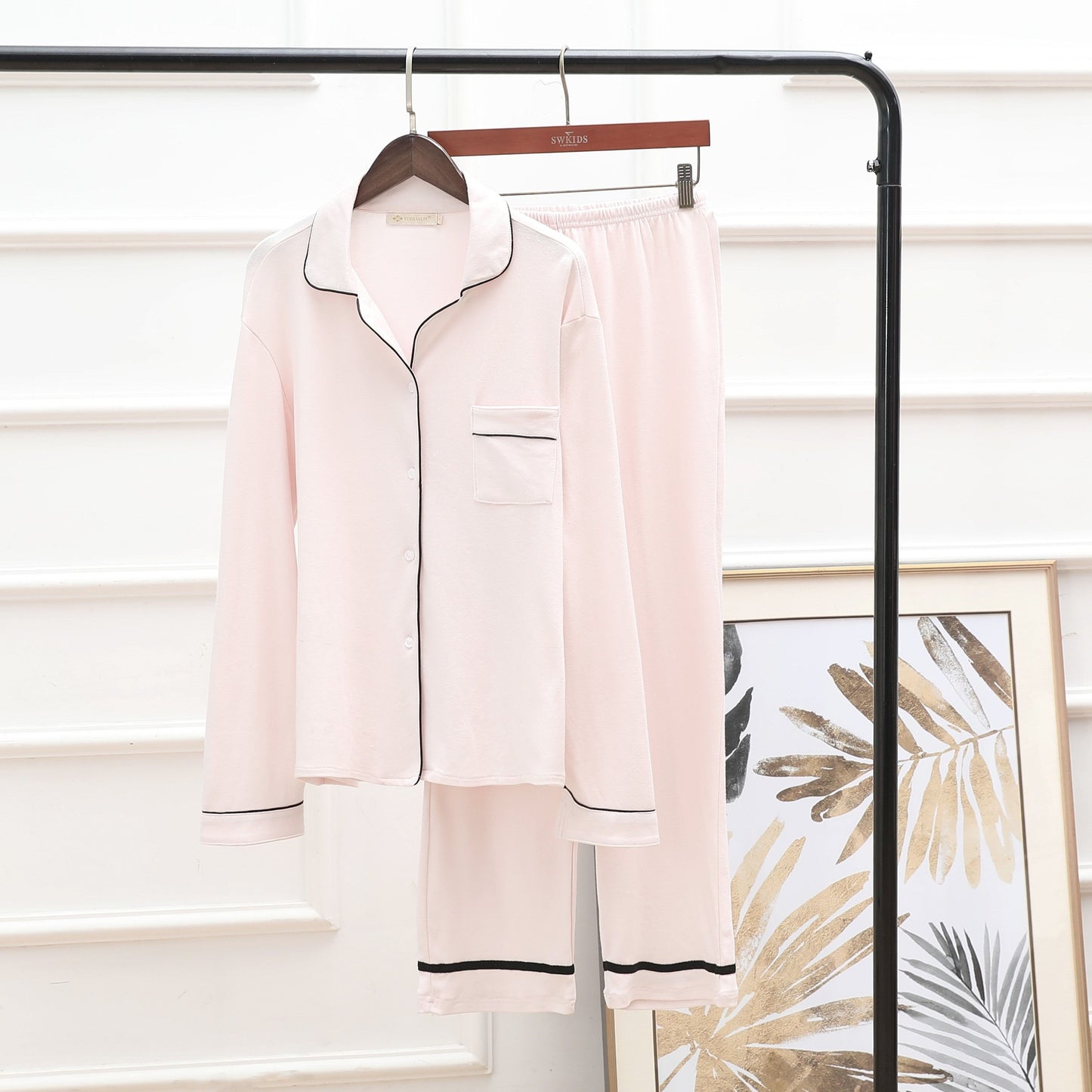 High-end 100% Double-sided Pure Cotton Cotton Pajamas Women's Pajamas Long-sleeved Home Service Suits with Soft and Skin-friendly Fabrics