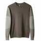 Men's Round Neck Pullover Sweater for Fall/winter New Style Splicing Long-sleeved Slim-fitting Sweater All-match Bottoming Shirt
