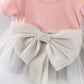 0-5Y Summer Princess Infant Baby Girls Dress Long Sleeve Lace Patchwork Back Bowknot Tutu Dress