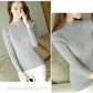 Autumn and Winter Thickened Half Turtleneck Sweater Women Warm Short Ruffled Solid Color Knitted Bottoming Shirt