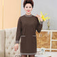Autumn and Winter Thick Mid-length Dress Half High Neck Knitted Casual Bottoming Skirt Simple Temperament Middle-aged Women Sweater Dress