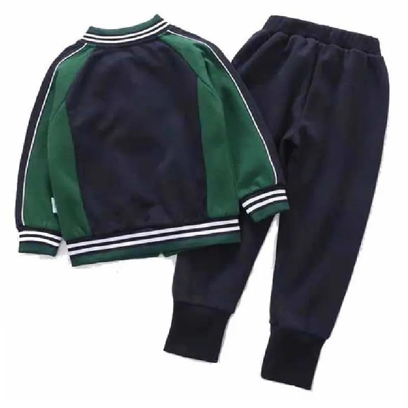 Kindergarten Uniforms Spring and Autumn Clothes Elementary School Uniforms Suits Children's Class Clothes Sportswear Green Two-piece Suit