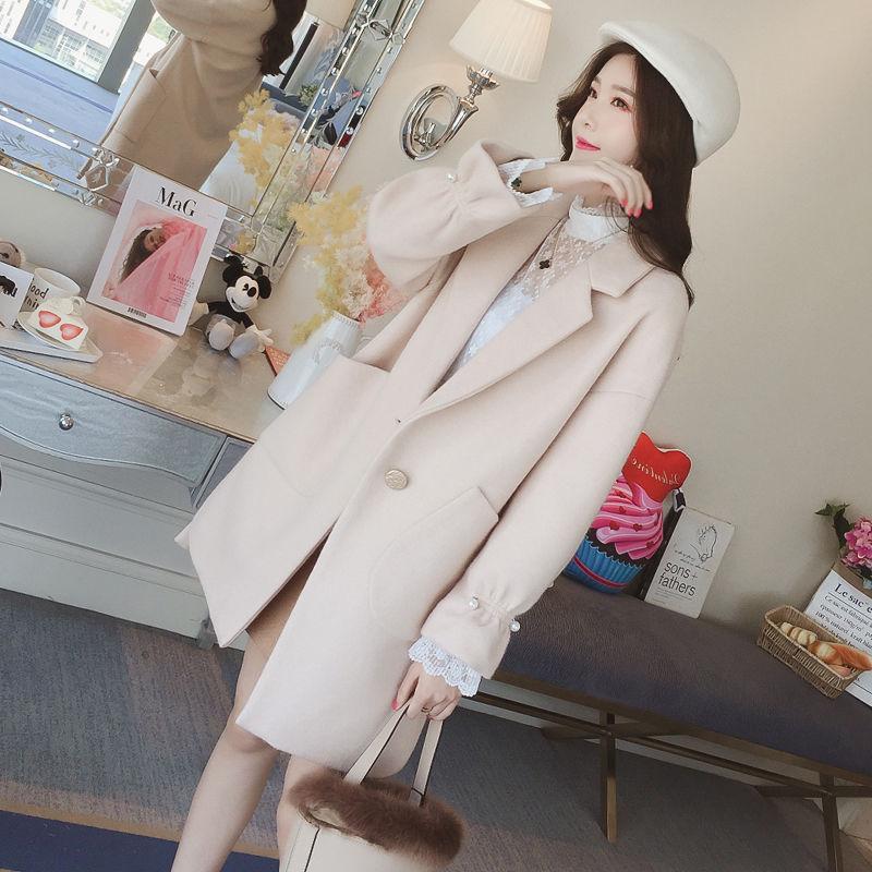 2019 Autumn and Winter Woolen Coat Female Mid-Long Women's Outerwear Woolen Coat Women Jacket Coat