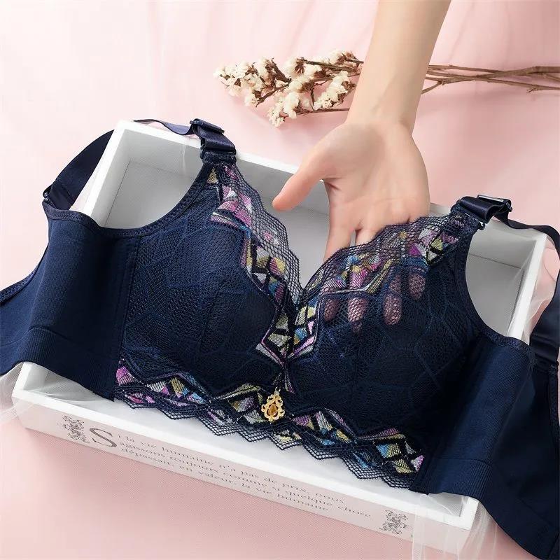 Lace Beautiful Back Underwear Small Chest Gathered Anti-sagging No Steel Ring Adjustment Type Closed Breast Sexy Bra