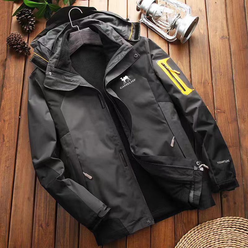 Jacket Winter Men's Three-in-one Detachable Two-piece Outdoor Mountaineering Suit Skiing Plus Velvet Thickening Couple Jacket