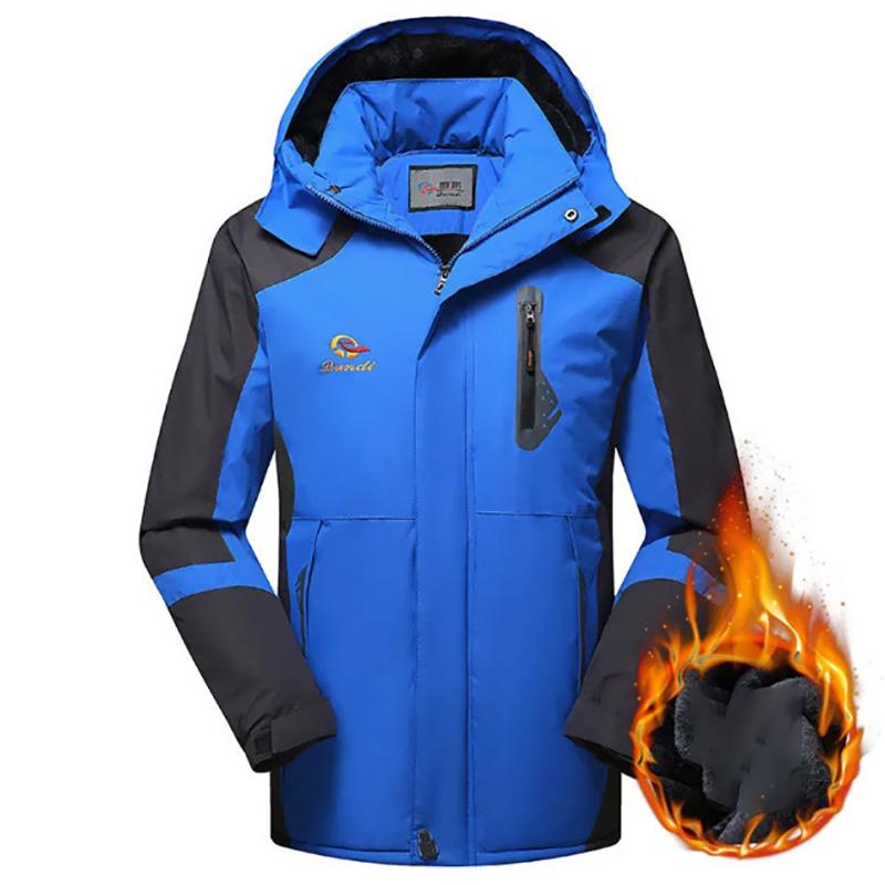 Men's Jacket Windproof Waterproof and Velvet Thick Hooded Sports Casual Jacket Autumn and Winter