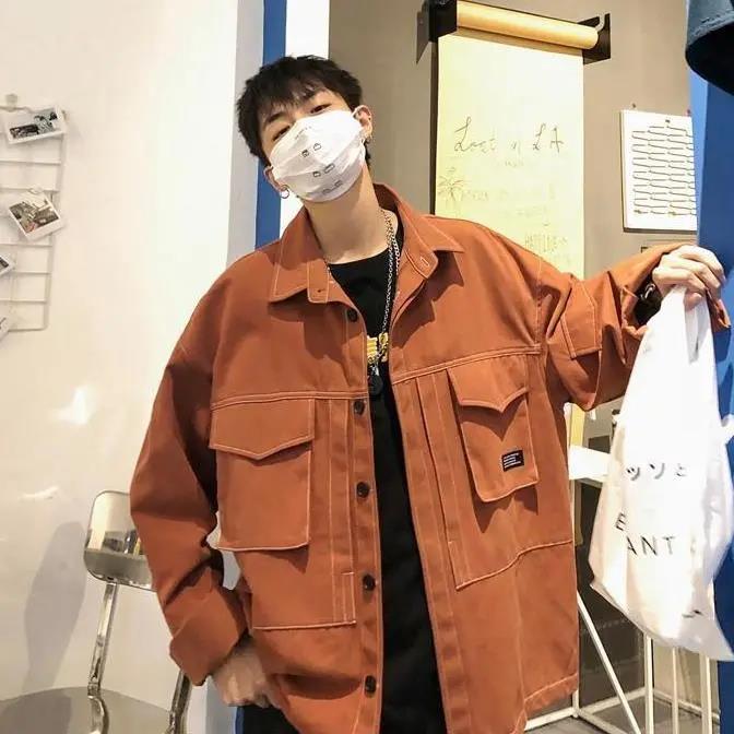 Workwear Jacket Men's Fashion Trend Retro Loose Comfortable Jacket Youth Korean Style Stand-up Collar Clothes