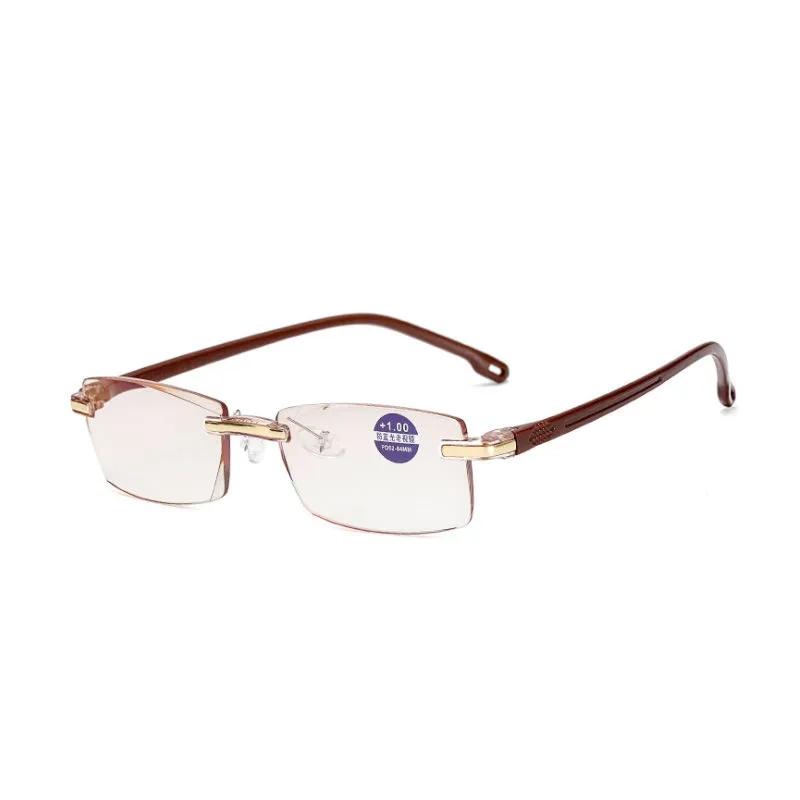 Women's Ultra-light Frameless Reading Glasses Anti-blue Light Radiation Glasses Middle-aged and Elderly High-definition Glasses Eyewear
