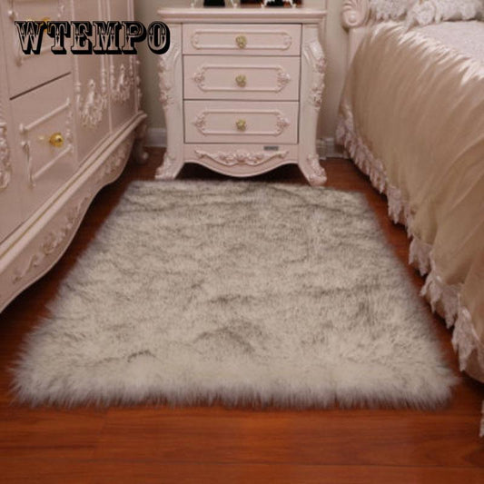 Fur Deerskin Rug Carpet  Plat Mat Soft Artificial Fur Chair Cover Home Decor Living Room Warm