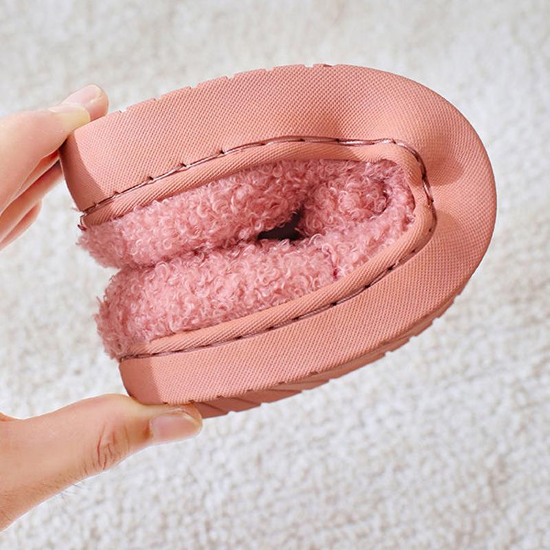 Winter Slippers Couple Cotton Shoes Flat Non Slip Home Indoor Women Slippers Thick Fleece Warm Men Slides