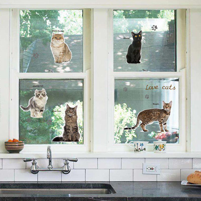 [sticker ]Diy Cut 12 Cats Wall Stickers For Kids Rooms Nursery Boy Girl Baby Bedroom Decoration Art