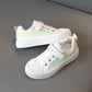 White Shoes Children's Sports Shoes Children Color Shoelace Board Shoes Korean Version Boys and Girls Casual Shoes