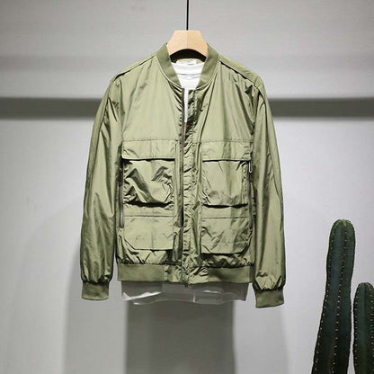 2021 Spring and Autumn Thin Flying Jacket Men's Baseball Collar Trend Handsome Work Jacket