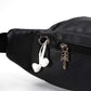 Waist Bag Men's Waterproof with Headphone Hole Rivet Crossbody Outdoor Sports Hip Hop Shoulder Bag