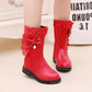 Girls' Boots Autumn Winter Korean Children's Single Boots Big Boys and Little Girls Boots Plus Velvet Princess Boots