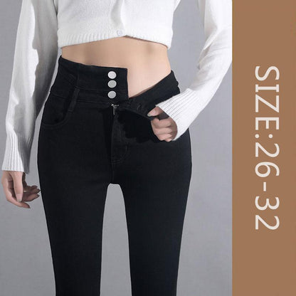 Women's High-waisted Skinny Jeans Spring and Autumn Elastic Tight-fitting Show Tall and Thin Outer Wear Pencil Pants Causal Nine-point Pants